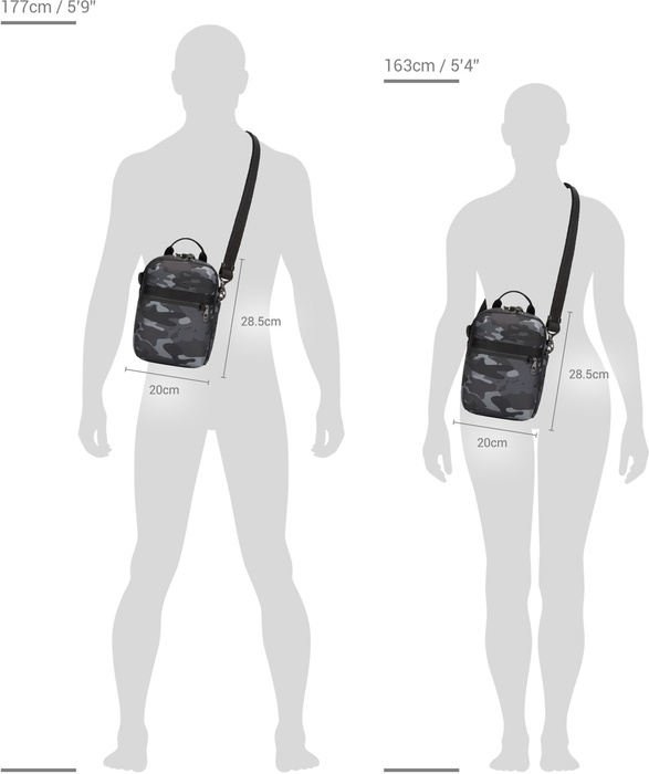 Torba antykradzieżowa na ramię Pacsafe Metrosafe X Vertical Crossbody 6L Szara, zdjęcie 11
