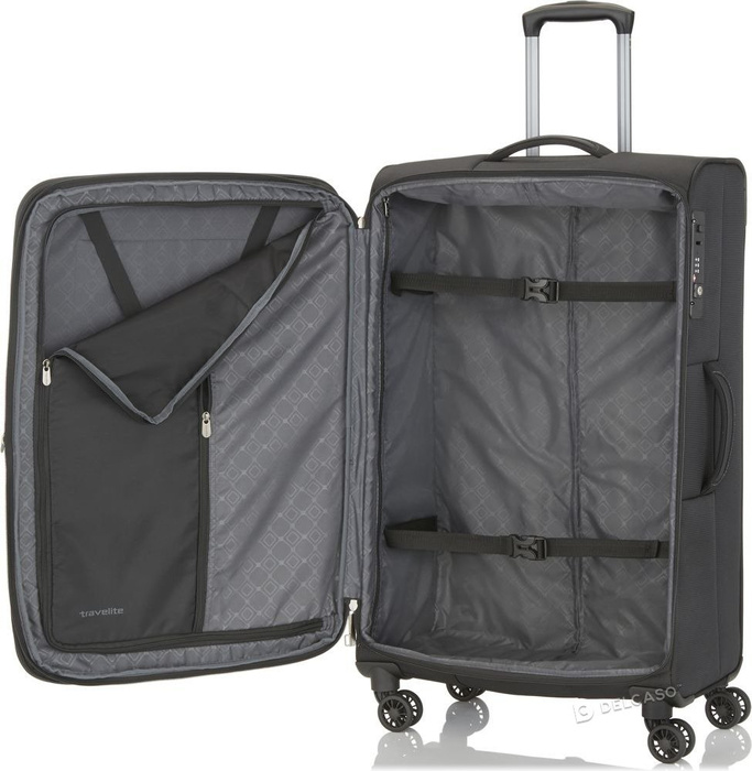Walizka średnia poszerzana Travelite CrossLite 67 cm czarna, zdjęcie 3