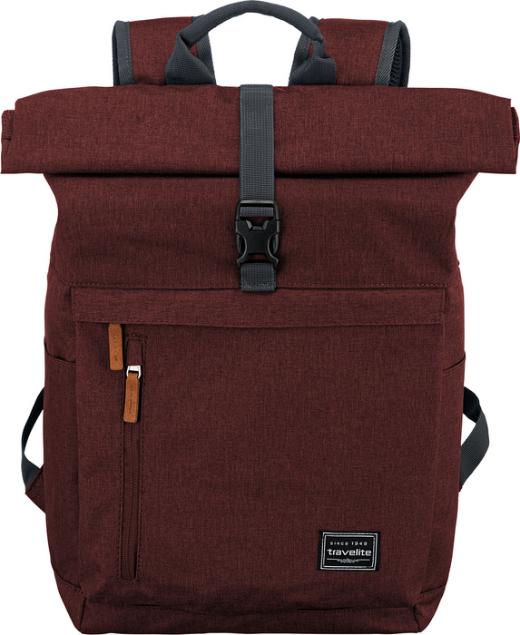 Plecak rolowany Travelite Basics Bordowy, zdjęcie 2